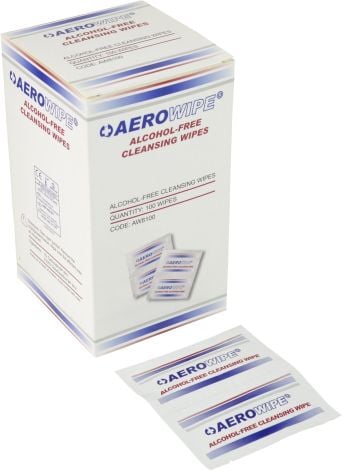 Aerowipe Sachets (100) Antibacterial Cleansing Wipes- Alcohol free - AW8100-2 by Aero Healthcare,