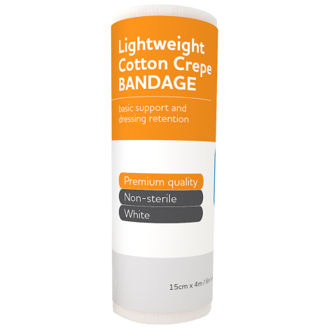 AEROCREPE Light Cotton Crepe Bandage 15cm x 4M Wrap/12 - ACL150 by Aero Healthcare,