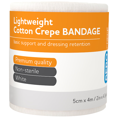 AEROCREPE Light Cotton Crepe Bandage 5cm x 4M Wrap/12 - ACL50 by Aero Healthcare,
