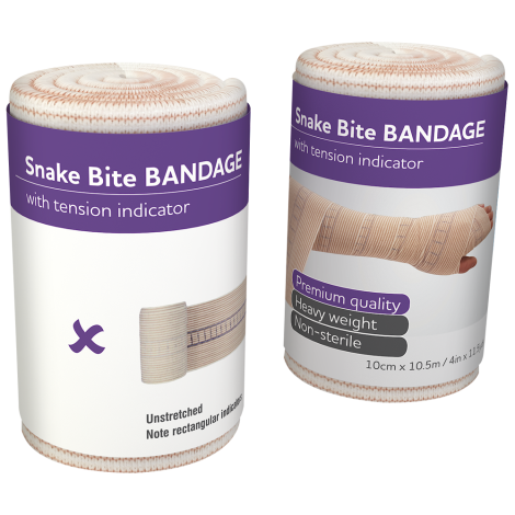 AEROFORM Snake Bite Bandage with Indicator 10cm x 10.5M Wrap/12 - AFHSB100 by Aero Healthcare,