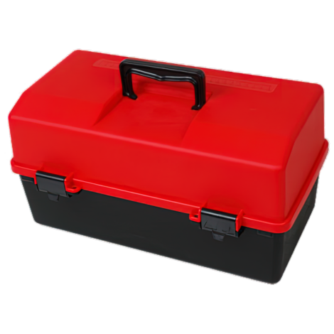 AEROCASE Red and Black Plastic Tacklebox with 6 Trays 30 x 46.5 x 25.4cm - AKP006BR by Aero Healthcare,