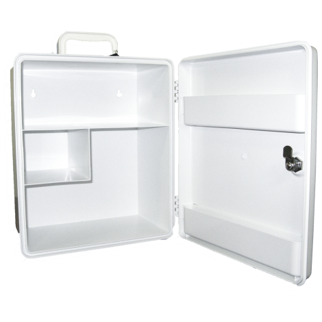 AEROCASE Small White Plastic Cabinet with Key Latch 26 x 32 x 14cm - AKP0031 by Aero Healthcare,