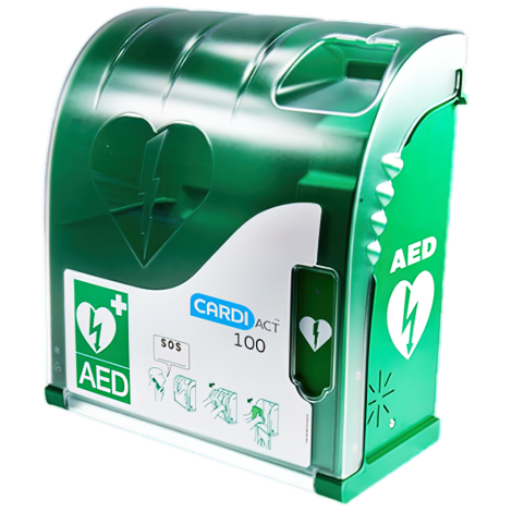 CARDIACT Green Outdoor Alarmed AED Cabinet 42 x 38 x 15cm - CC-100 by CARDIACT, 