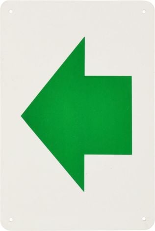 Arrow Sign 135 x 200mm - Green Directional Marker - G2 , 