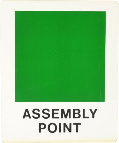Assembly Point Sign 480 x 600mm - Green Emergency Information - GS3 , 