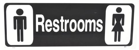 Sign - Restroom with Male and Female Images 350 x 125mm P - IS10 , 