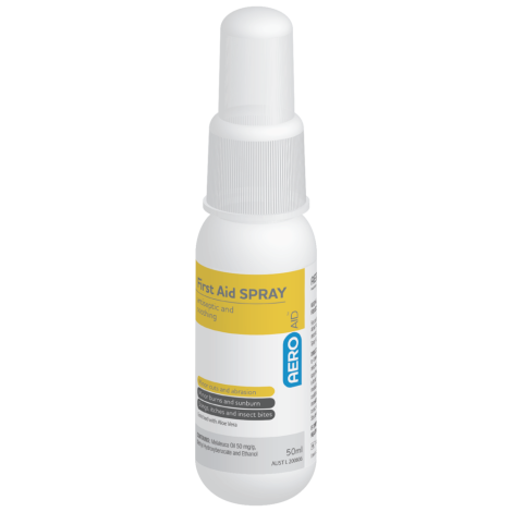 AEROAID Antiseptic Spray 50ml - Tea Tree and Aloe Vera First Aid - AAS50 by Aero Healthcare,
