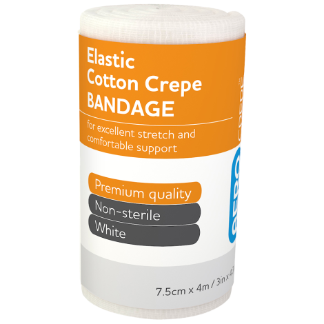 AEROCREPE Elastic Crepe Bandage 7.5cm x 4M Wrap/12 - ACE75 by Aero Healthcare,