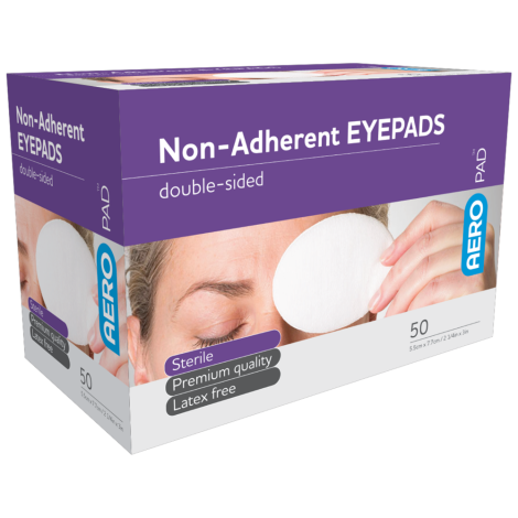 AEROPAD Non-Adherent Eye Pads 5.5cm x 7.7cm Box/50 - AEP1S by Aero Healthcare,