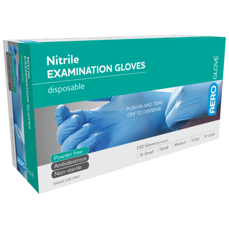 AEROGLOVE Small Nitrile Powder-Free Gloves Box/100 - AGNPF01-S by Aero Healthcare,