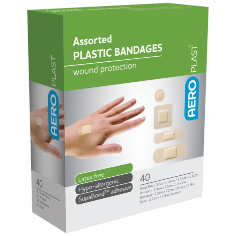 AEROPLAST Plastic Assorted Dressings Box/40 - AP1040 by Aero Healthcare,