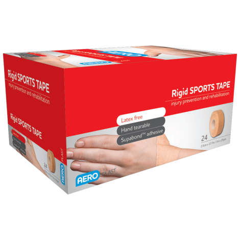 AEROPLAST Rigid Sports Strapping Tape 2.5cm x 13.7M Box/24 - APRT25 by Aero Healthcare, 