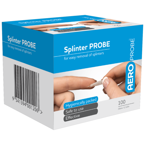 AEROPROBE Splinter Probes 3.7cm Box/100 - ASP100 by Aero Healthcare,