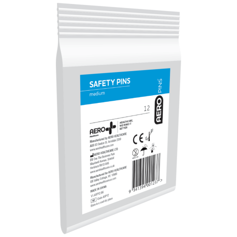 AEROPINS Medium Safety Pins Bag/12 - ASP12 by Aero Healthcare,