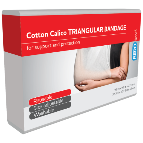 AEROBAND Cotton Calico Triangular Bandage 96 x 96 x 137cm Bag/10 - ABC96 by Aero Healthcare,