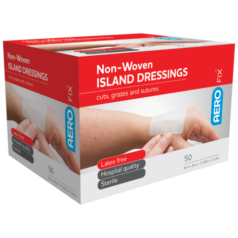 AEROFIX Non-Woven Island Dressing 6 x 8cm Box/50 - AFID6S by Aero Healthcare, 