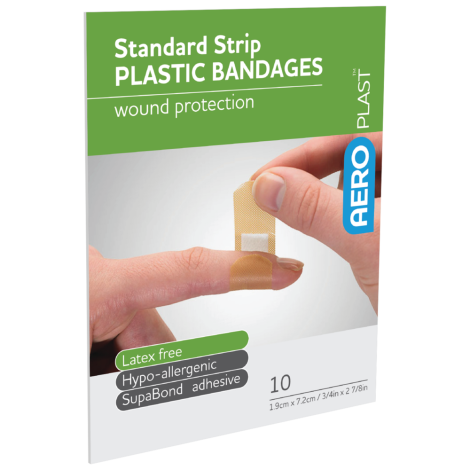 AEROPLAST Plastic Standard Strip 7.2 x 1.9cm Env/10 - AP1011 by Aero Healthcare,