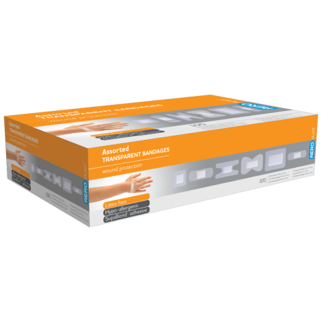 AEROPLAST Transparent Assorted Dressings Box/100 - AT3041 by Aero Healthcare, 
