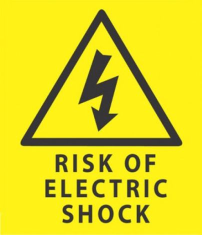 Sign - Risk Of Electric Shock 280 x 380mm P - YS36 , 