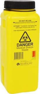 Sharps Container Round 1.8L Screw Lid with Antispill Insert - 400002 ,