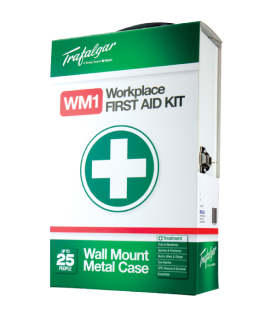 WM1 Workplace First Aid Kit Wallmount - Metal Case by Trafalgar - 876478 by Trafalgar, 