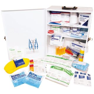 High Risk Premium Workplace Kit (1-29) Wall Mounted Metal MWUE Cabinet - 93080 by Alpha First Aid, 