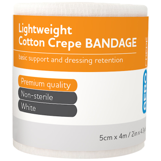 AEROCREPE Light Cotton Crepe Bandage 5cm x 4M Wrap/12 - ACL50 by Aero Healthcare,