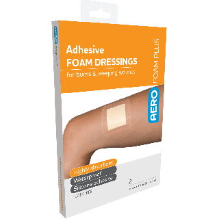 AEROFOAM PLUS Adhesive Foam Dressings 10 x 10cm Box/2 - AFPA0052 by Aero Healthcare, 