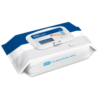 AEROWIPE 75% Isopropyl Alcohol Surface Wipes Pouch/60 - AW7600 by Aero Healthcare,