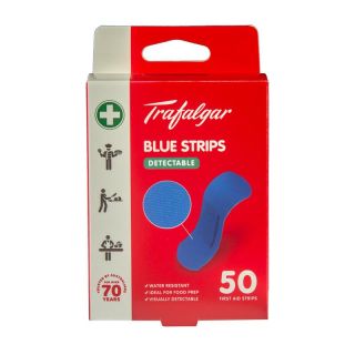 Blue Plastic Adhesive Strips by Trafalgar - 101455 by Trafalgar,