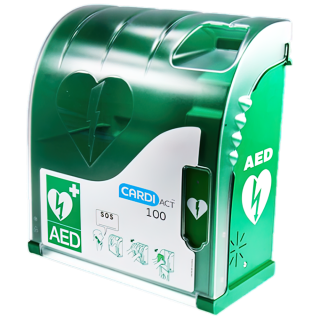 CARDIACT Green Outdoor Alarmed AED Cabinet 42 x 38 x 15cm - CC-100 by CARDIACT,