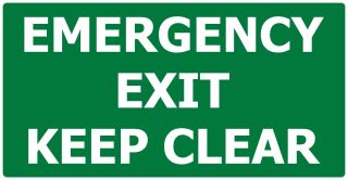 Sign - Emergency Exit Keep Clear 460 x 200mm - G6 , 