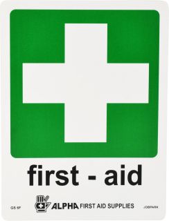 Sign - First Aid Sign A4 Size 250 x 300mm P - GS6 , 