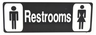 Sign - Restroom with Male and Female Images 350 x 125mm P - IS10 , 