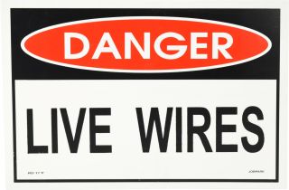 Electrical Hazard Sign 380 x 280mm - Danger Live Wires - RD17 by Jobpark, 