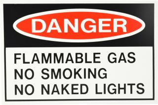 Sign - Danger Flammable Gas No Smoking No Naked Lights 450 x 300mm P - RD2 ,