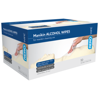 AEROWIPE 70% Ethyl Alcohol Manikin Swab 19 x 14cm Box/50 - AW7200 by Aero Healthcare,