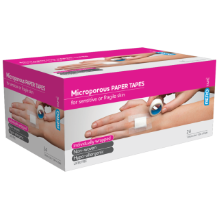 AEROTAPE White Microporous Paper Tape 1.25cm x 5M Box/24 - AP312 by Aero Healthcare, 