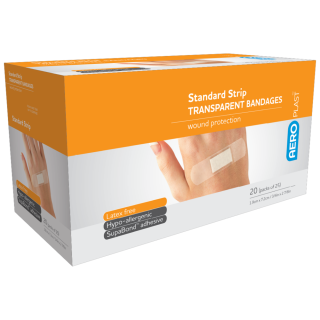 AEROPLAST Transparent Standard Strip 7.2 x 1.9cm Env/25 - AT30125 by Aero Healthcare,