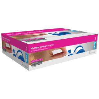 AEROTAPE White Microporous Paper Tape with Dispenser 2.5cm x 9.1M Box/12 - AP325D by Aero Healthcare, 