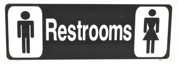 Sign - Restroom with Male and Female Images 350 x 125mm P - IS10 , 