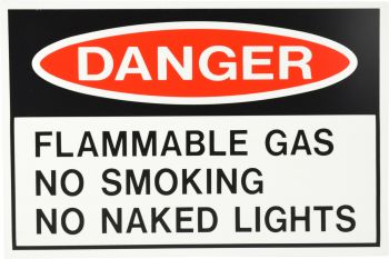 Sign - Danger Flammable Gas No Smoking No Naked Lights 450 x 300mm P - RD2 , 