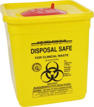 Sharps Container 4.5L Square with Flange and Seal - 9971 , 