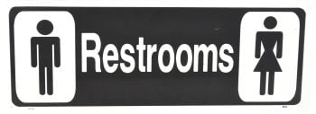 Sign - Restroom with Male and Female Images 350 x 125mm P - IS10 ,