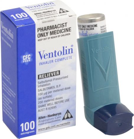 Ventolin Inhaler Complete **S3 Restricted Medicine** - 107 , 