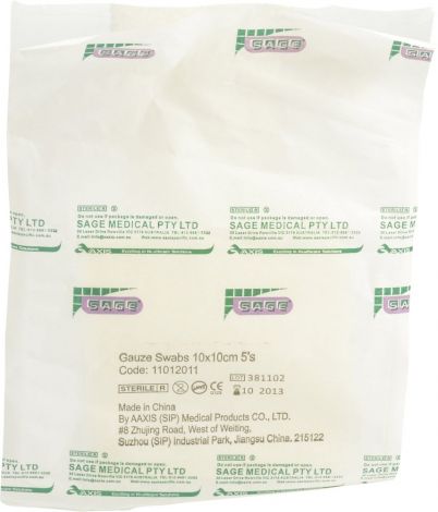 Gauze Squares (5) 10 x 10cm Sterile - 11668 , 