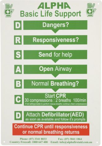 Sign - Emergency Response (CPR) Size 300 x 450mm P - 197 , 
