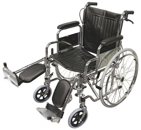 Wheelchair S/Steel Standard with Elevating Leg Rest - Solid wheels - 250058 , 