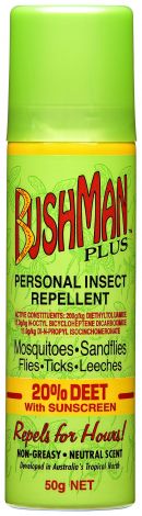 Bushman 50g Aerosol Plus Insect Repellent with Sunscreen - 320011 , 