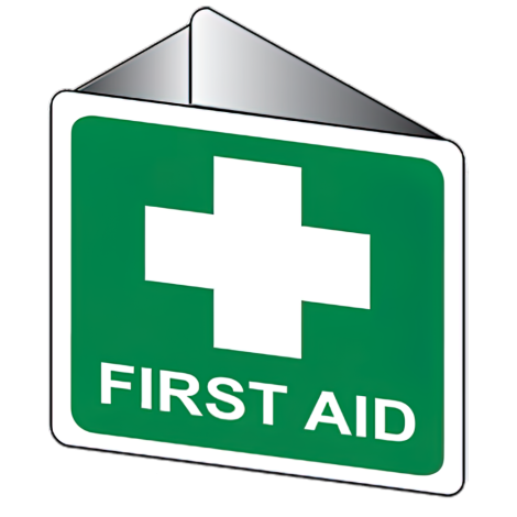 Off-Wall Poly First Aid Sign 22.5 x 22.5cm - 501OW , 